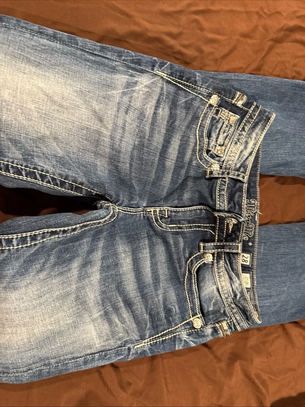 Miss Me Denim Bootcut Jeans with Embellished Back Pockets